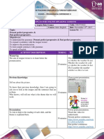 Leson Plan Format - Present Perfect Progressive & Past Perfect Progressive