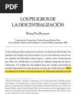 Los Peligro de La Descentralización - Rémy Prud - Homme