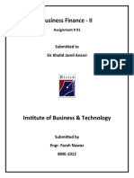 Business Finance - II: Submitted To Sir Khalid Jamil Ansari