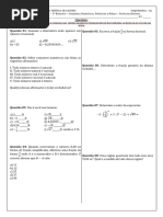 Prova. Conjuntos Numericos Potencias Raizes PDF