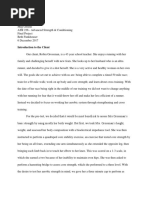 Advanced Strength Conditioning Project Paper