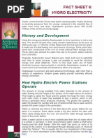 Fact Sheet 6: Hydro Electricity: History and Development