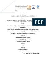 Modelado de Lineas de Transmisión y Transformadores para El Análisis en Estado Estacionario