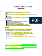 Organizational Behaviour: Notes: 1. Personality Locus of Control