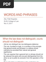 Words and Phrases: Atty. Fidel Nograles DLSU College of Law Nov. 6, 2017