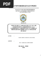 Proyecto Resistencia Compresion y Erosión de Ladrillo de Arena Con Cemento - Cerna - Huaraz