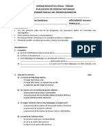 Evaluacion Del Primer Quimestre - 9no Ciencias Naturales