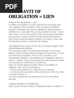 Affidavit of Obligation