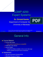 COMP 4200: Expert Systems: Department of Computer Science University of Manitoba