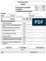 Checklists Title: Checklist For Preventive Maintenance of Equipments TG & Bop Maintenance Department Condenser On Load Tube Cleaning Pump