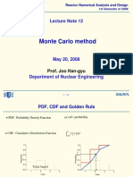 Monte Carlo Method: Lecture Note 12