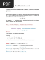 Tema 3: Factorización Especial