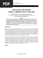 Velocity of Sound Using A Resonance Column: Experiment-386 F