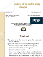 Speed Control of DC Motor Using Chopper: Presented by