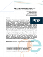 Análise Ergonômica Como Ferramenta Na Prevenção de Doenças Ocupacionais Musculoesqueléticas