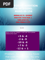 MATH 6 Q2 WEEK 9 Day 1-4 Performs Basic Operations On Integers