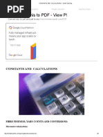 This To PDF - View PDF: Constants and Calculations