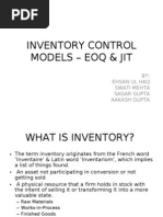 Inventory Control Models - Eoq & Jit