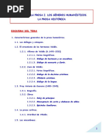 5 - Tema 7 La Prosa I. Los Géneros Humanísticos. La Prosa Histórica