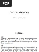 Services Marketing: MBA - IV Semester