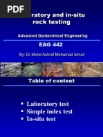 Laboratory and Insitu Testing