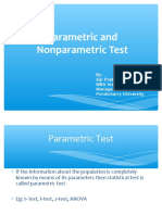 Parametric and Nonparametric Test: By: Sai Prakash MBA Insurance Management Pondicherry University