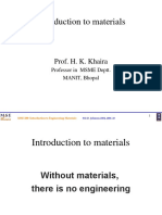 Introduction To Materials: Prof. H. K. Khaira