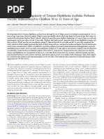 Safety and Immunogenicity of Tetanus-Diphtheria-Acellular Pertussis Vaccine Administered To Children 10 or 11 Years of Age