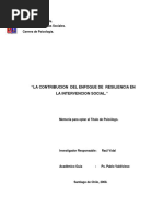 La Contribución de La Resiliencia en Intervención Social