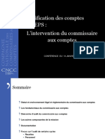 Certification Des Comptes Des EPS: L'intervention Du Commissaire Aux Comptes