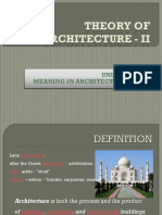 Unit - I Meaning in Architecture