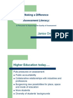 Janice Orrell: Assessment Literacy