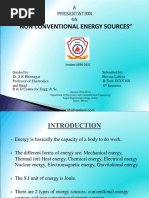 On Non Conventional Energy Resources