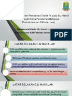 Evaluasi Program Pemberian Tablet Fe Pada Ibu Hamil Di Wilayah Kerja Puskesmas Batujaya Periode Januari-Oktober 2017