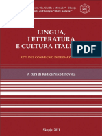 Lingua, Letteratura e Cultura Italiana (Ed. Radica Nikodinovska), Facoltà Di Filologia 'Blaže Koneski', Skopje, 2011, 437 P.