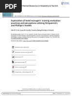 Exploration of Hotel Managers Training Evaluation Practices and Perceptions Utilizing Kirkpatrick S and Phillips S Models