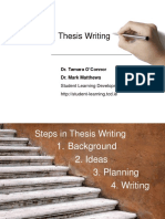 Thesis Writing: Dr. Tamara O'Connor Dr. Mark Matthews