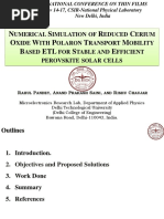 Perovskite Solar Cell With CeO2 Based ETL