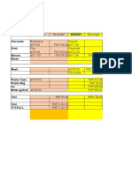 Intramurals 2015 Budget Proposal and Menu Matrix