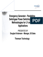 Emergency Generator - Paralleling Switchgear Power Switching Control Methodologies For LV and MV Applications