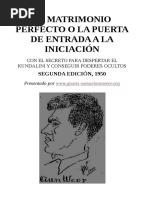 1950 El Matrimonio Perfecto o La Puerta de Entrada A La Iniciacion Samael Aun Weor