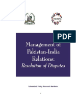 Management of Pakistan-India Relations: Resolution of Disputes