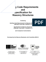 Building Code Requirements and Specification For Masonry Structures