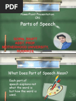 Parts of Speech: Powerpoint Presentation On