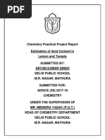 Chemistry Practical Project Report