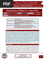 Simulation of Pipes by Aspen Plus: International Journal of Informative & Futuristic Research