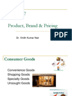 Session-7 Product, Brand & Pricing: Dr. Vinith Kumar Nair