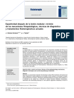 Espasticidad Despues de La Lesion Medular, Revision de Los Mecanismos Fisiopatologicos, Tecnicas, de Diagnostico y Tratamiento Fisioterapeuticos Actuales