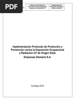 Implementación Protocolo de Protección y Prevención Contra La Exposición Ocupacional A Radiación UV de Origen Solar