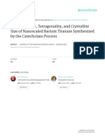 Phase Content, Tetragonality, and Crystallite Size of Nanoscaled Barium Titanate Synthesized by The Catecholate Process